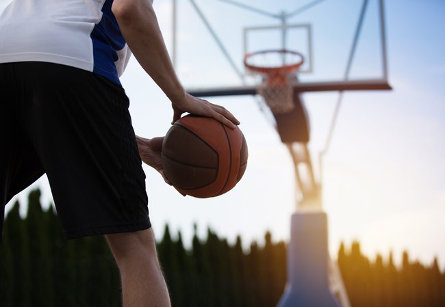 Basketball-player-training-on-the-court